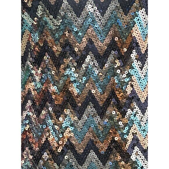 Love Reign Mini 3/4 Sleeves Rainbow Sequin L Stretch Mob Wife electric fairy Y2K - Picture 8 of 8